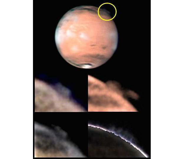 High altitude plumes seen over Mars
