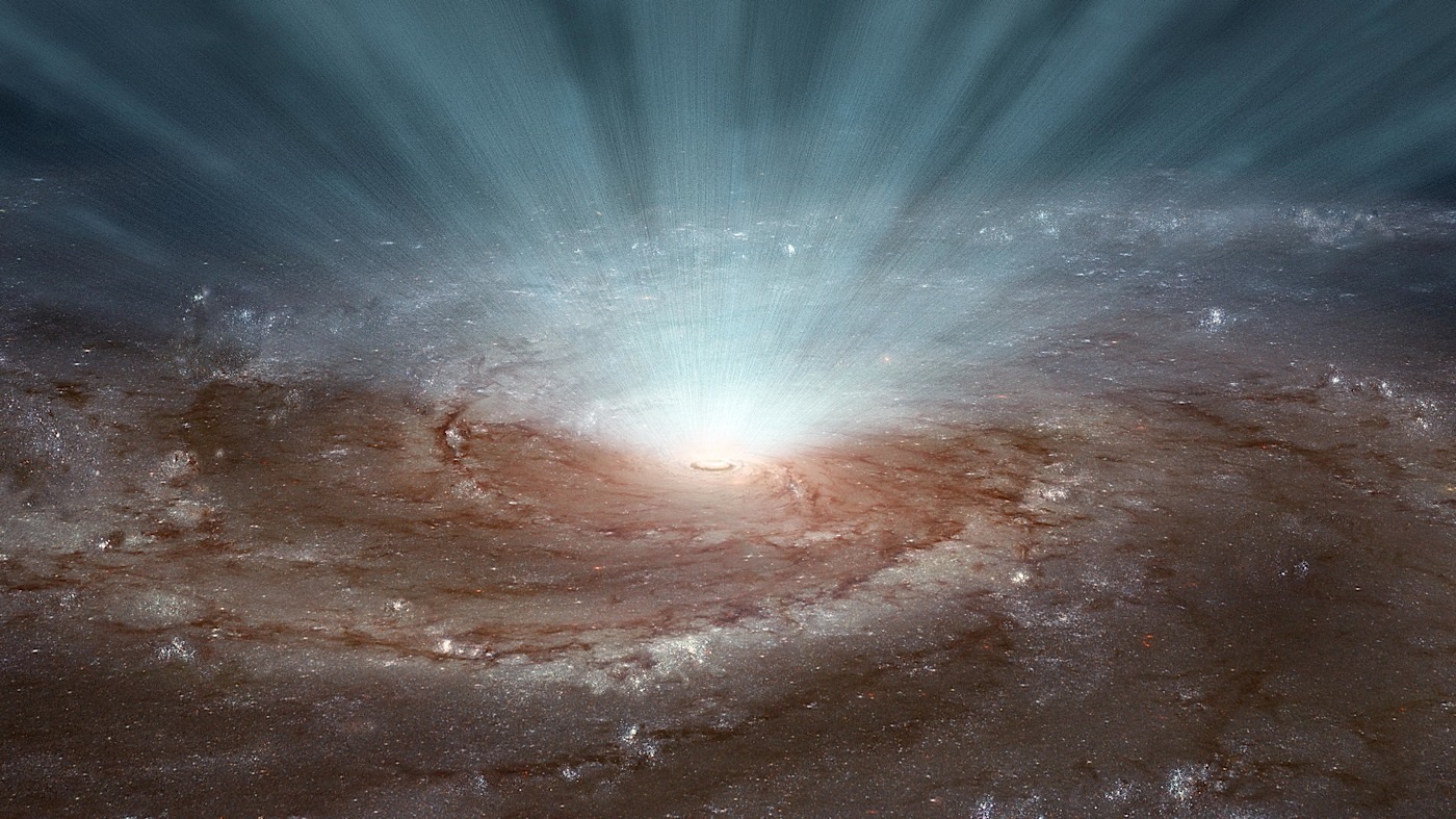 Artist's concept of wind from black hole. NASA/JPL-Caltech