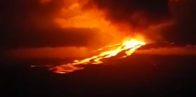 Wolf volcano on one of the Galapagos has erupted for the first time in 33 years.