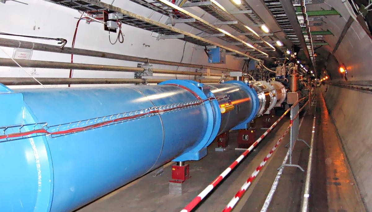 A section of the Large Hadron Collider's tunnel. Pic credit: Julian Herzog CC