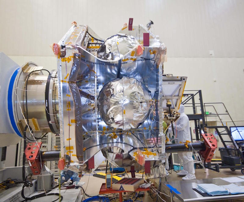 Juno during its construction  in June 2010 at Lockheed Martin Space Systems in Denver