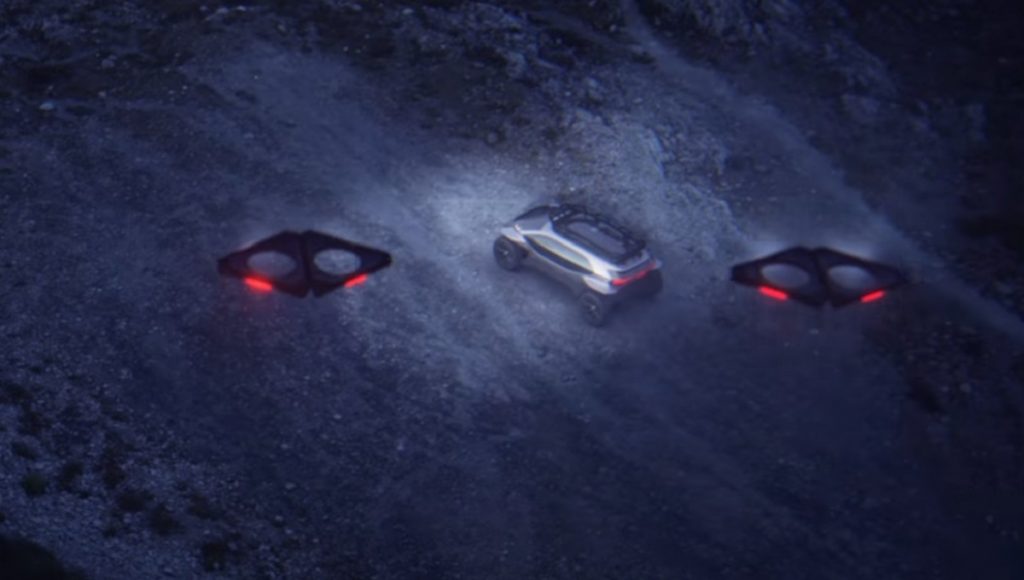Yup, Audi made a car with drones for headlights
