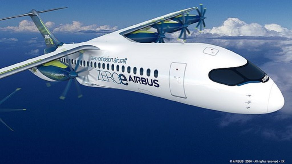 Airbus Hydrogen fuel cell electric airplane