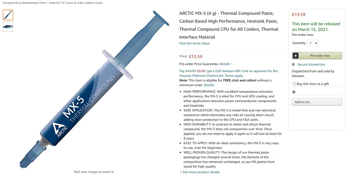 Arctic MX-5 PC Thermal Compound